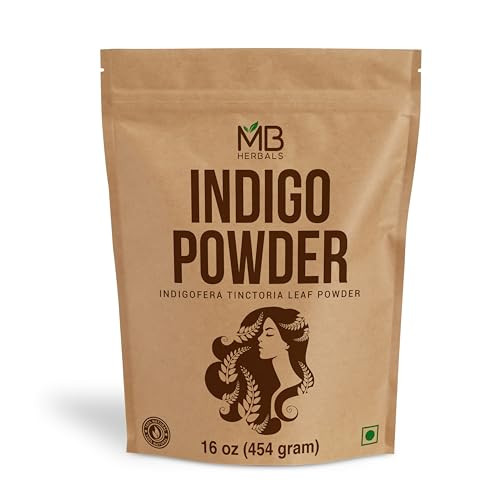 MB Herbals Pure Indigo Powder 1 LB | 454g | 16oz | 100% Pure Indigofera tinctoria Leaf Powder | Blue-Black Hair or Full Refund | Please Check all Ima