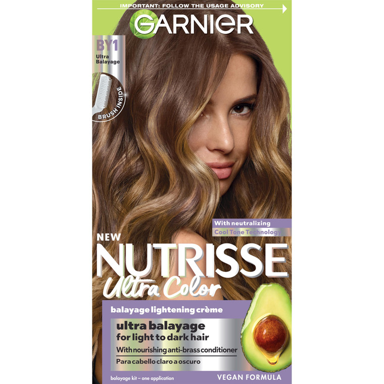 Garnier Hair Color Nutrisse Ultra Color Nourishing Creme, BY1 Ultra Balayage (Icing Swirl) Blonde Permanent Hair Dye, 1 Count (Packaging May Vary)