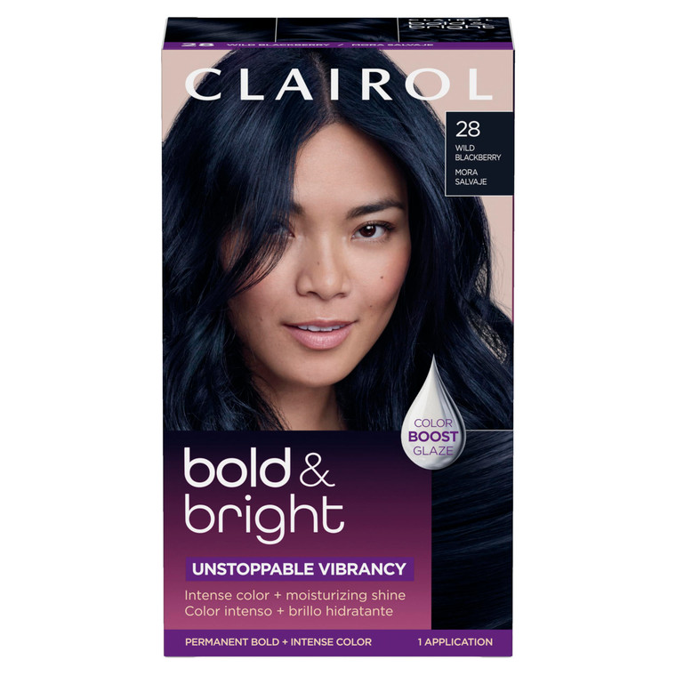 Clairol Bold & Bright Permanent Hair Dye, 28 Wild Blackberry Hair Color, Pack of 1