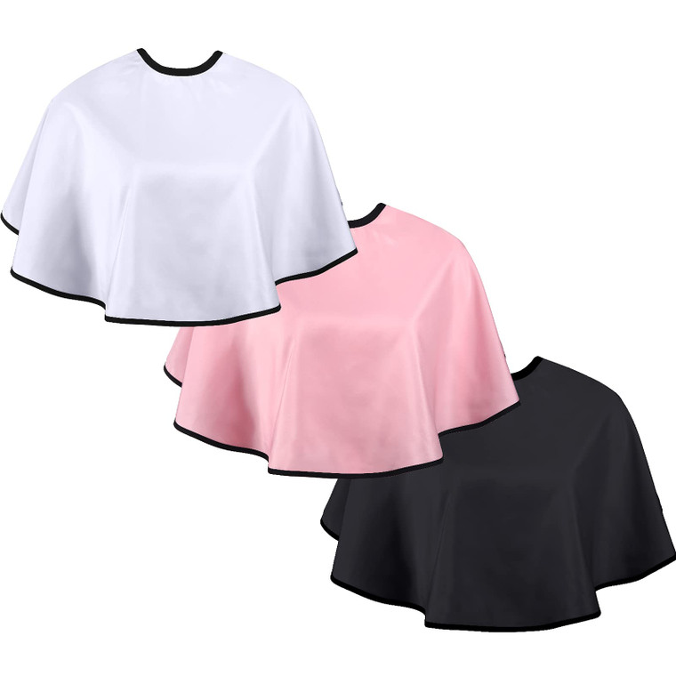 3 Pieces Makeup Capes for Clients Makeup Bibs Comb-out Beard Aprons Hair Dye Aprons Styling Shampoo Capes Hair Salon Shorty Cape Barber Short Smock f