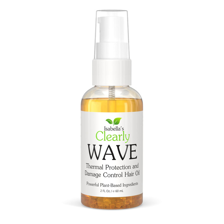Isabella's Clearly WAVE Heat Protectant Hair Oil | Natural Thermal Protection for Blow Drying, Flat Iron & Sun | Anti-Frizz, Shine & Split End Care w