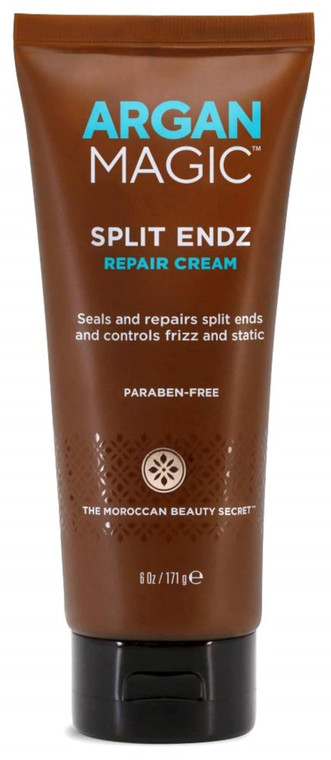 Argan Magic Split Endz Cream - Instantly Binds Frayed and Separated Ends While Preventing Future Breakage | Controls Frizz | Made in USA, Paraben Fre