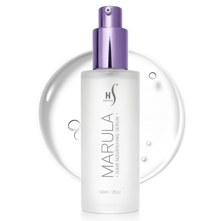 HerStyler Marula Oil Hair Serum - Anti Frizz Serum for Frizzy, Dry and Damaged Hair - Boosts Shine, Straightening - Address Flyaways, Split Ends - 2