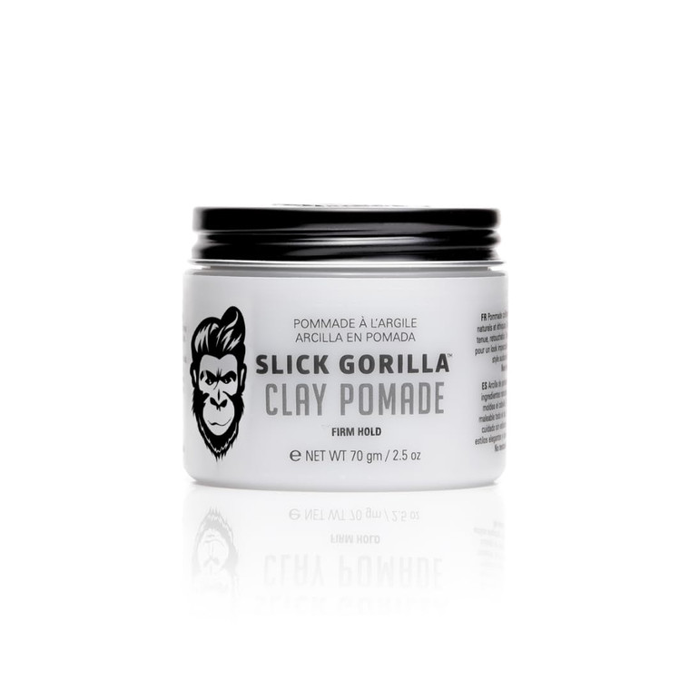 Slick Gorilla Clay Pomade for Men | 2.5 oz (75 ml) | Firm Hold Hair Clay with Natural Matte Finish | Non-Greasy Mens Hair Pomade for Textured, Wavy
