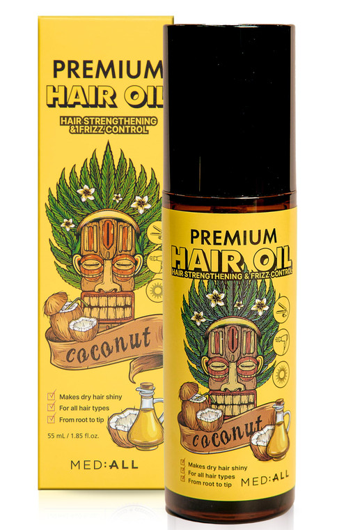 MED:-ALL MEDIALL Premium Hair Oil for Frizzy & Damaged Hair |Hair Regrowth Tonic | Hydrating & Moisturizing Hair Growth Serum w/Coconut, Argan, Avoca