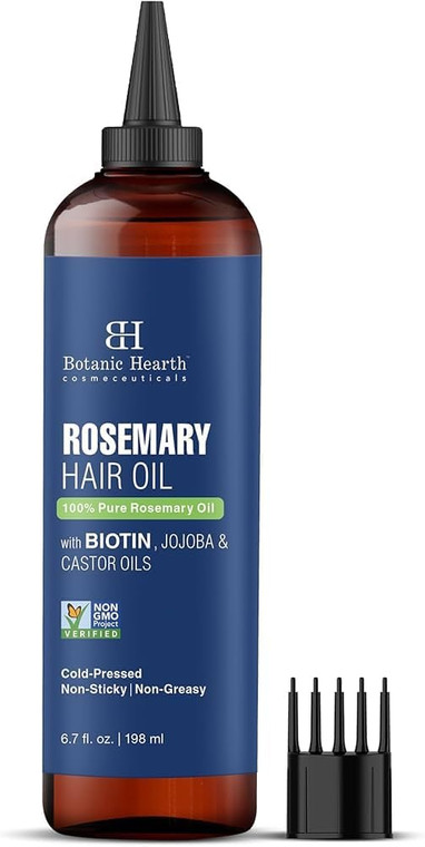Botanic Hearth Hair Oil for Hair Growth | Rosemary Oil for Hair Growth with Biotin, Castor & Jojoba | Scalp Oil & Dry Scalp Treatment | Color Safe |