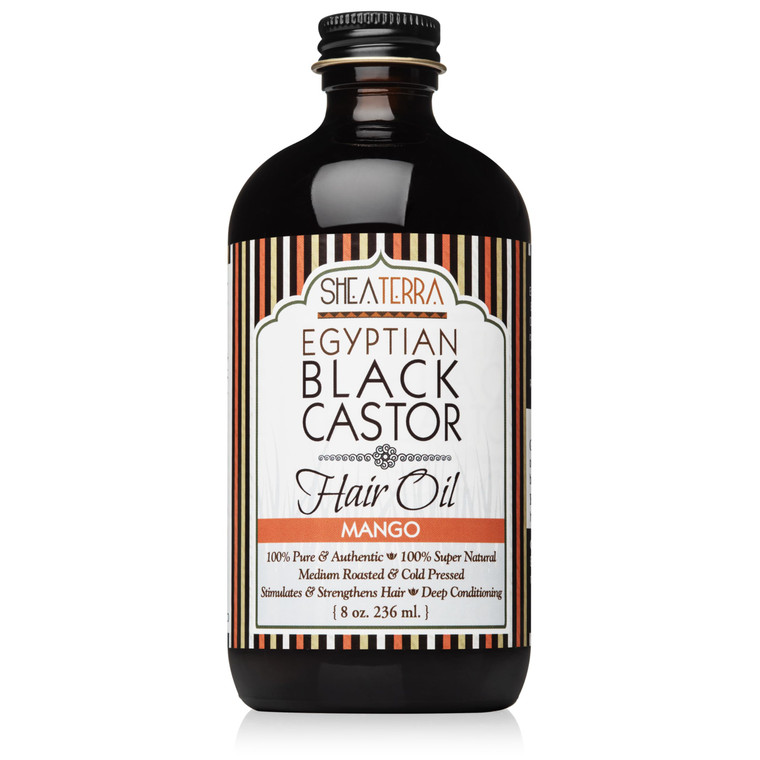 Shea Terra Organics 100 Percent Pure Egyptian Black Castor Extra Virgin Oil  Mango| All-Natural Strengthening and Conditioning Hair Oil for Healthy
