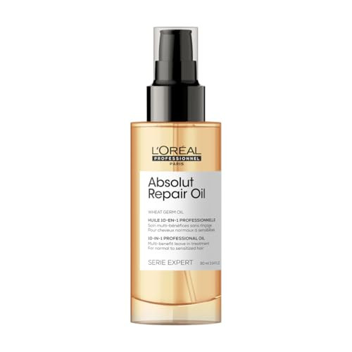 L'Oréal Professionnel Paris Absolut Repair 10-in-1 Oil  Nourishing Multi-Benefit Oil For Dry & Damaged Hair, Repairs Hair and Provides Shine