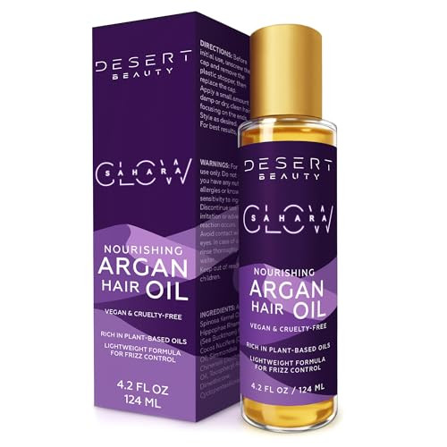 Desert Beauty Argan Oil, 4 oz, Hair Oil Treatment for Dry Damaged Hair, Leave-in Conditioner, Hydrating, Strengthens, Natural, Cruelty Free