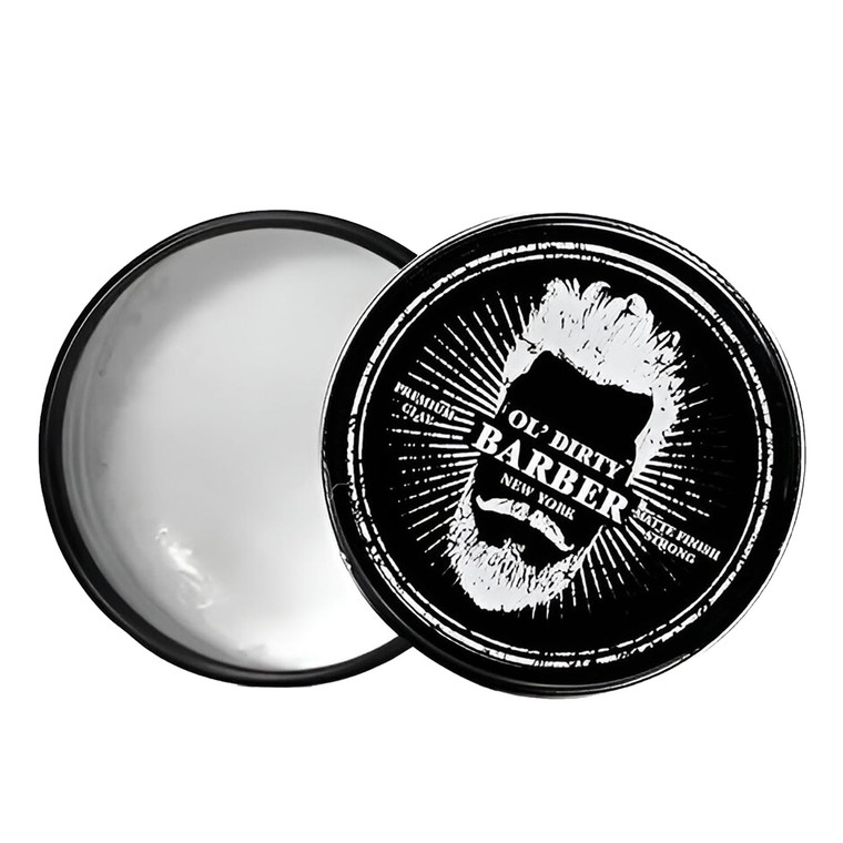 OL' DIRTY BARBER NYC Styling Hair Clay For Men 4oz - Matte Clay Hair Product Men - Strong Hold - Water Based - Frizz Control - Long Lasting - Flake F