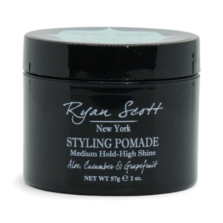 Ryan Scott Styling Pomade - Medium Hold - High Shine Finish. Aloe, Cucumber, & Grapefruit Fragrance 2.0oz.