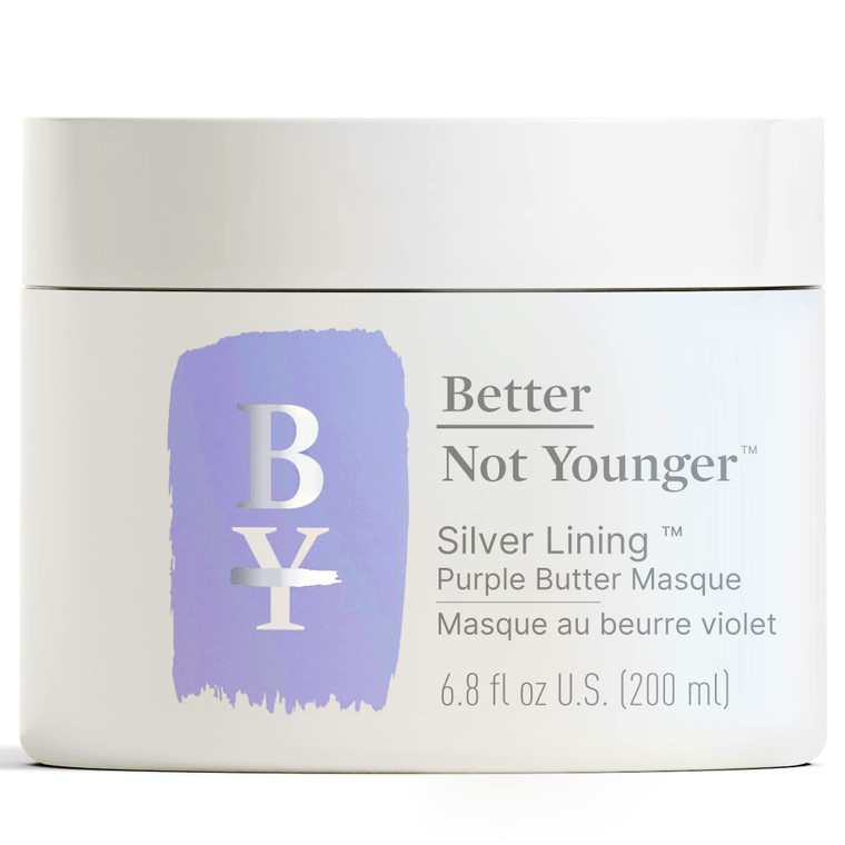 Better Not Younger Silver Lining Purple Hair Mask for Women 40+  Deep Conditioning Treatment for Gray, Silver & Blonde Hair - Butter Mask with Plant
