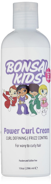 Bonsai Kids Curl Cream 10 oz - Curl Defining & Frizz Control for Toddlers, Girls Boys, Biracial Hair, Moisturizing Cream for Wavy Curly Thin to Thick