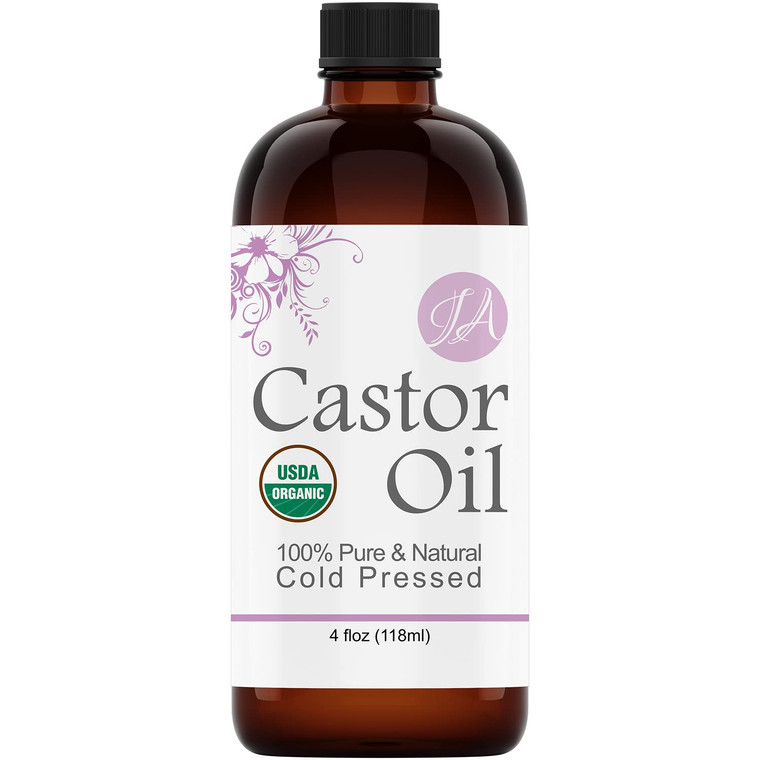 Healing Solutions Oils - 4 oz Castor Oil Organic Pure Natural, Cold Pressed, Hexane & Chemical Free Natural Solution, Lash Serum, Stimulates Growth F