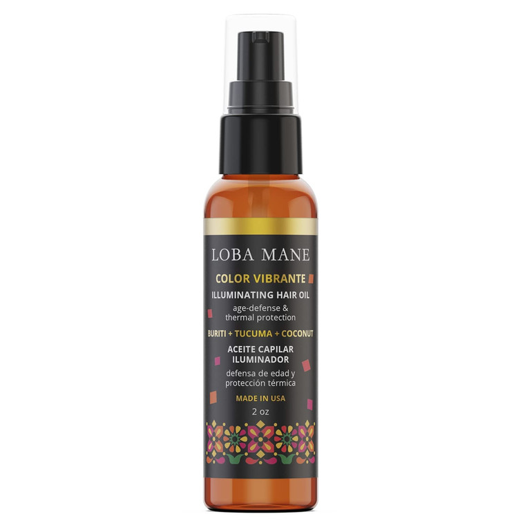 Loba Mane Illuminating Hair Oil for Curly Frizzy Hair - Hair Serum for Dry Damaged Thick Curly Hair - Infused with Buriti, Tucuma, and Argan Oil for