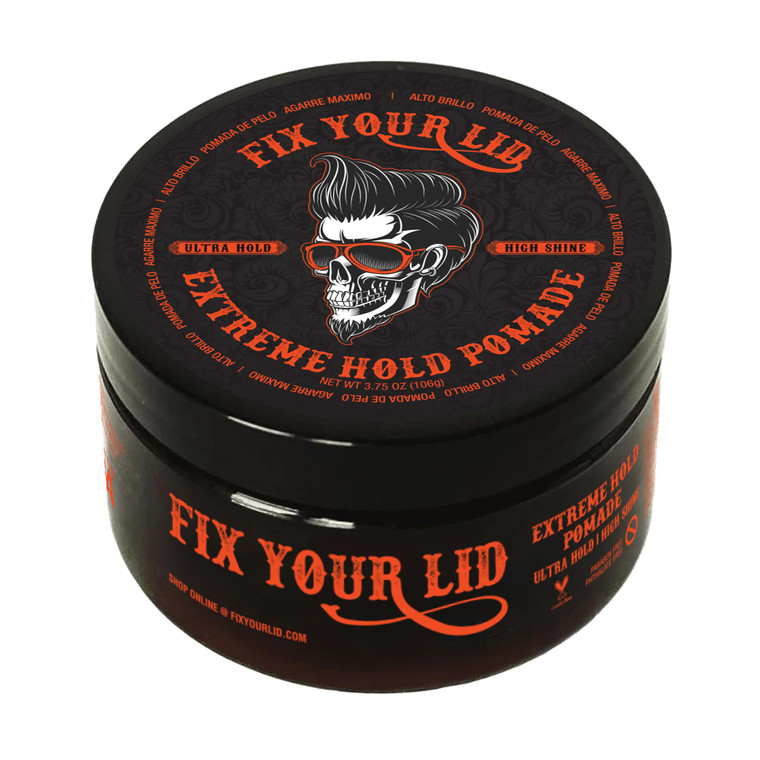 Fix Your Lid Extreme Hold Hair Pomade For Men - High Shine Water Based Hair Gel 3.75 oz - Easy To Wash Out