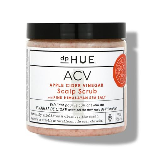dpHUE Apple Cider Vinegar Scalp Scrub with Pink Himalayan Sea Salt, 9 oz - Natural Exfoliating Scrub & Dry Scalp Treatment - Aloe Vera & Avocado Oil
