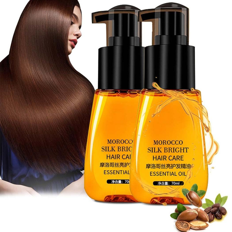 Hair Oil Serum for Frizzy Hair,Smooth & Shine Anti-frizz Hair Serum,Morocco Oil Silk Bright Hair Frizz-free Serum,Smoothing Natural Hair Care Essenti