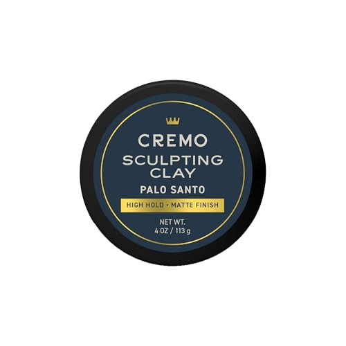 Cremo Premium Barber Grade Hair Styling Palo Santo (Reserve Collection) Sculpting Clay, High Hold, Matte Finsh, 4 Oz