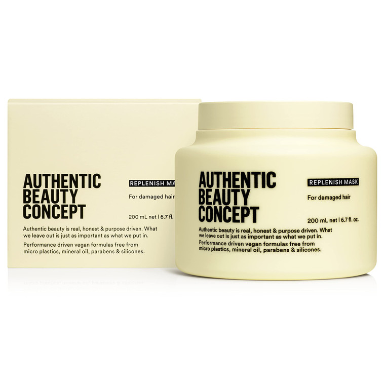 Authentic Beauty Concept Replenish Mask | Replenishing Hair Mask for Damaged Hair | Intense Treatment for Treated Hair | Strengthens Hair Fiber | Veg