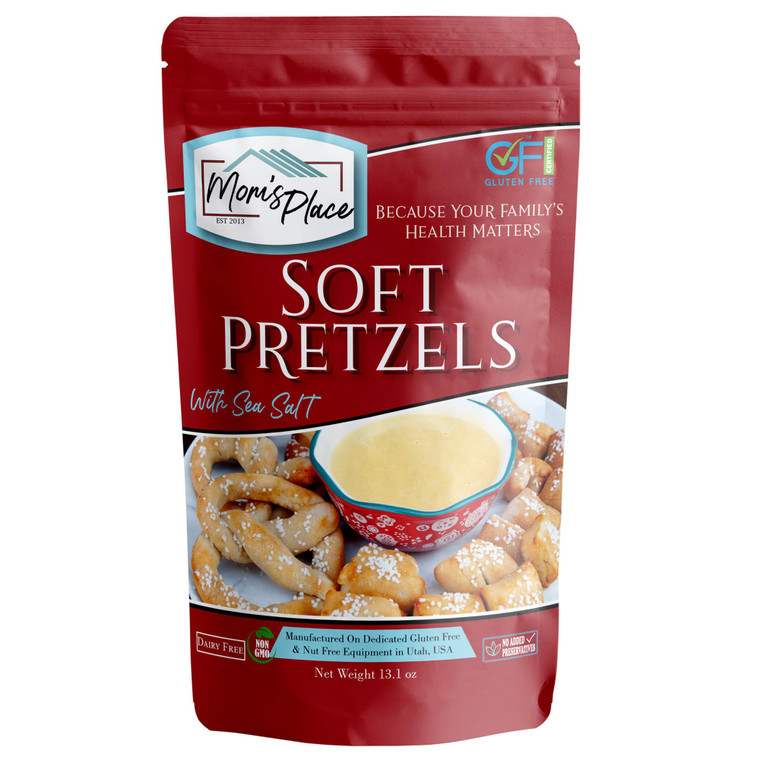 Mom's Place Gluten Free Soft Pretzels with Sea Salt Mix, Soft Pretzel Making Kit (13.1 Ounce (Pack of 1), Pretzels)