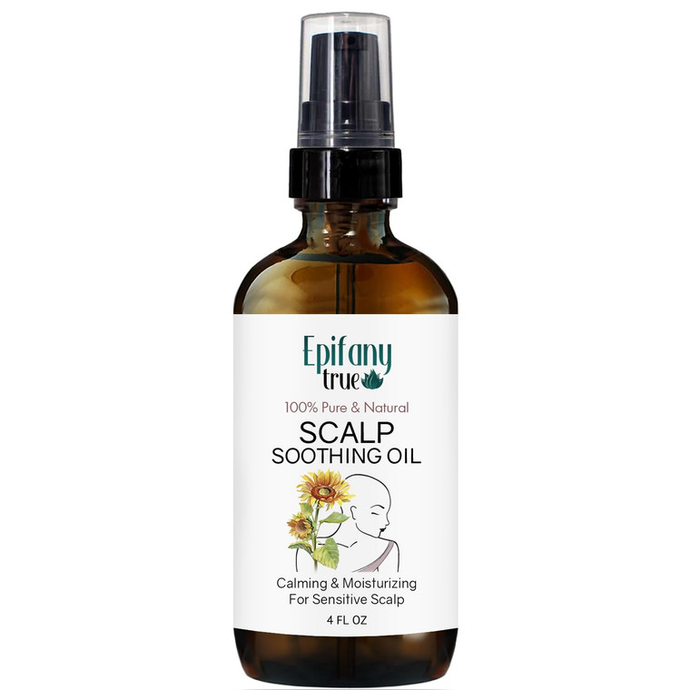 Epifany True Scalp Soothing Oil 4oz for Itchy Dry Sensitive Scalp & Skin | 100% Natural | Vitamin E Rich Antioxidant Ingredients | Intensely Moisturi