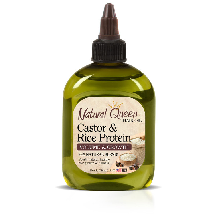 SFC Natural Queen Volume & Growth - Castor Rice Protein Hair Oil 7.1 oz - Volumizing Hair Growth Hair Oil