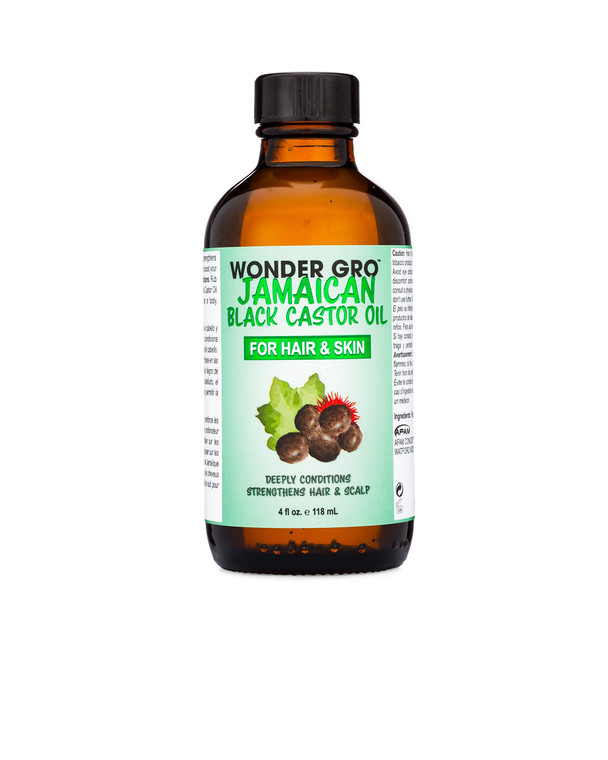 Wonder Gro Essential Oil Hair & Skin Jamaican Black Castor Oil, 4 fl oz - Deep Strengthening Conditioner - Boost Hair Growth for All Types