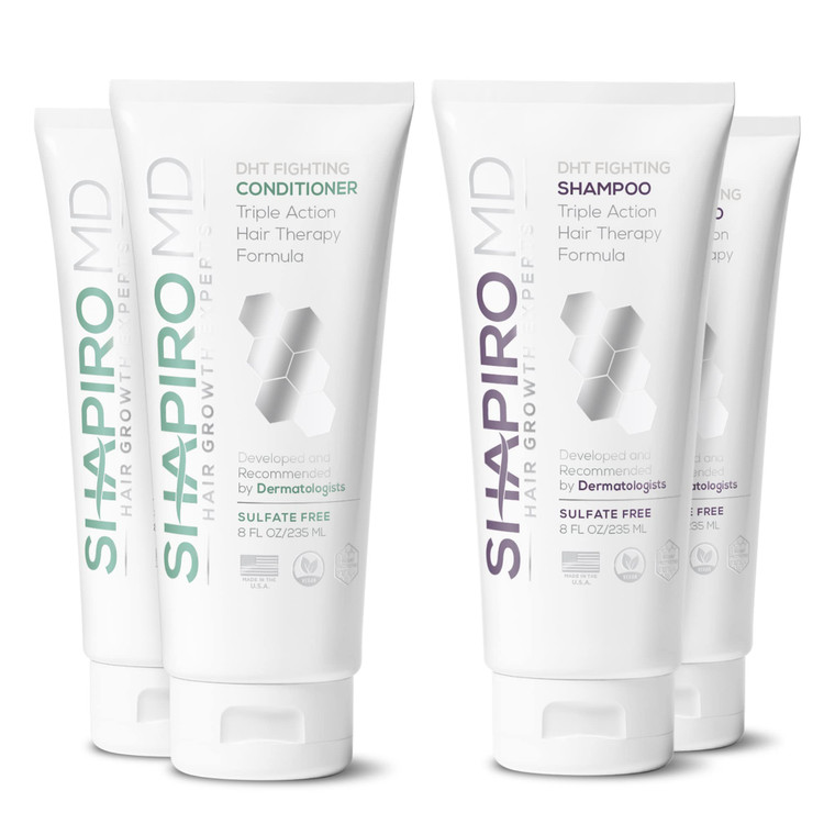 Shapiro MD Hair Growth Experts Hair Loss Shampoo and Conditioner, DHT Fighting Vegan Formula for Thinning Hair Developed by Dermatologists, Experienc
