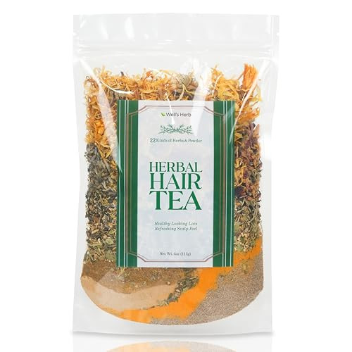 Well's 22 Kinds Hair Tea Rinse for Growth, Rejuvenation, Healthy Scalp | Natural Herbal Infusion for Hair Conditioning, 4oz