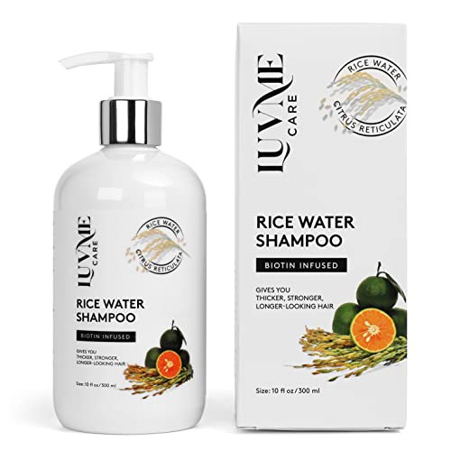 Rice Water Hair Thickening Shampoo with Biotin - Strengthening and Volumizing Shampoo for Thinning Hair, All Hair Types, Men and Women 10 Fl Oz