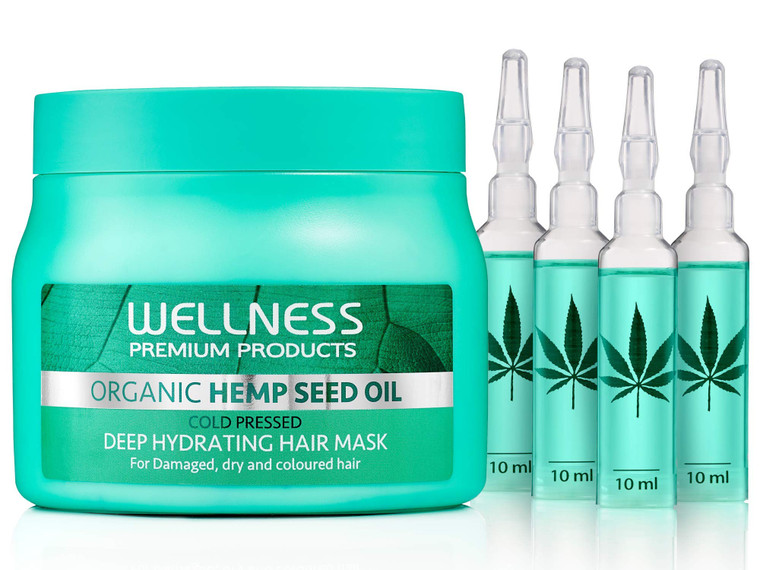 Wellness Premium Products Organic Hemp Seed Oil Deep Hydrating Hair Mask Unisex Mask I0095757 16.91 Fl Oz (Pack of 1)