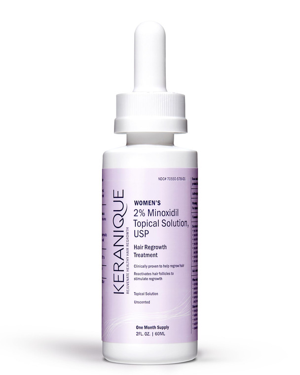 Keranique Hair Regrowth Treatment Dropper  2% Minoxidil, 2 Fl Oz 30 Day Supply  Regrow Thicker-Looking Hair, Helps Revitalize Hair Follicles