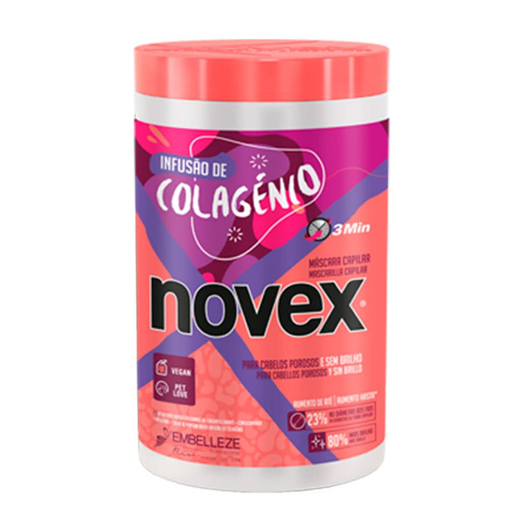 NOVEX Collagen Infusion Hair Mask for Stronger Thicker and Shinier Hair, 400g/14.1oz - Hair Conditioning Mask with Natural Ingredients, Vegan, Not Te