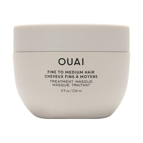 OUAI Fine to Medium Hair Treatment Masque - Hydrating Hair Mask to Help Repair Strands & Increase Shine - With Shea Butter, Keratin and Panthenol - P