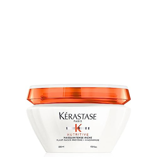 Kerastase Nutritive Masquintense Riche Hair Mask For Medium to Thick Dry Hair - Deeply Nourishes With Plant-Based Proteins & Niacinamide, 6.8 Fl Oz