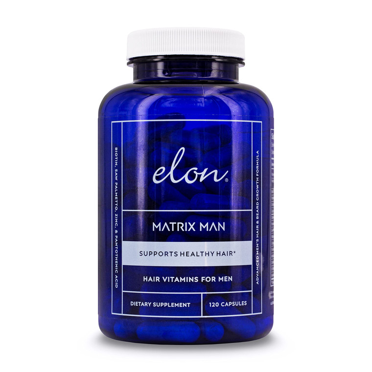 Elon Matrix Man - 60 Day Supply - Hair Growth Vitamins for Men  Saw Palmetto & Biotin Advanced Formula Vitamins  Promotes Healthy Beard Growth  (1