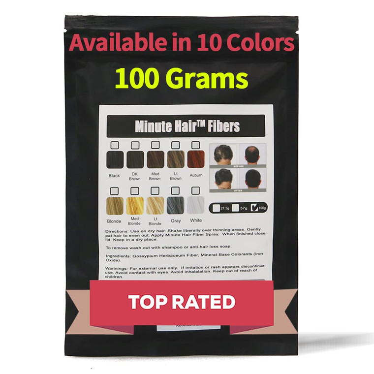 Hair Building Fibers 100 Grams (3.5 oz) Minute Hair Refill Hair Loss Concealer That You Can Use for Your Bottles From Competitors Like Toppik, Xfusio