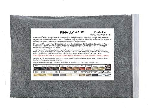 Finally Hair Fibers Refill Bag - 56 Grams of Premium Hair Loss Concealer in a Refill Bag (Light Grey & Pepper)