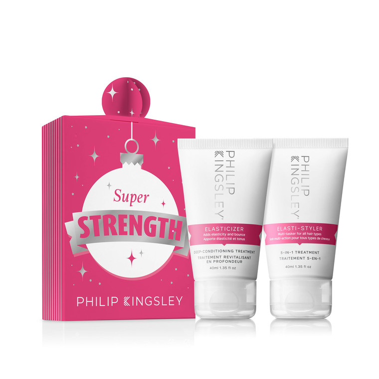 PHILIP KINGSLEY Retro Christmas Collection Super Strength Stocking Filler - Includes Elasticizer Deep-Conditioning Hair Mask Treatment and Elasti-Sty