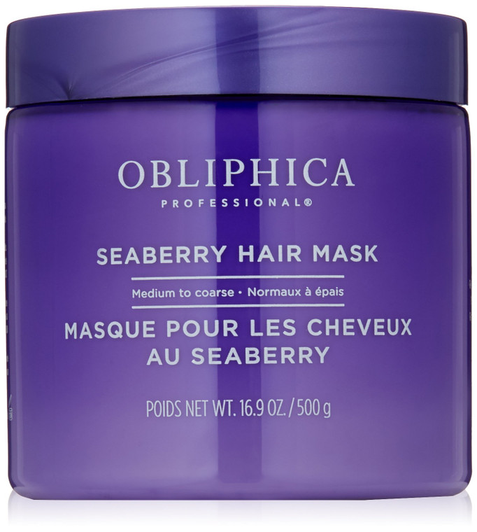 Obliphica Medium to Coarse Seaberry Mask, 1.05 Pound - Nourishing and Restorative Hair Treatment for Medium to Coarse Hair Types, Ensuring Lustrous S