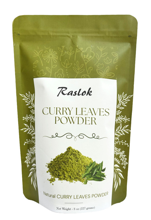 Raslok Curry Leaf Powder | Curry Leaves Powder | Promotes Hair Growth | Hair Volume | Thicker Hair (8 oz)