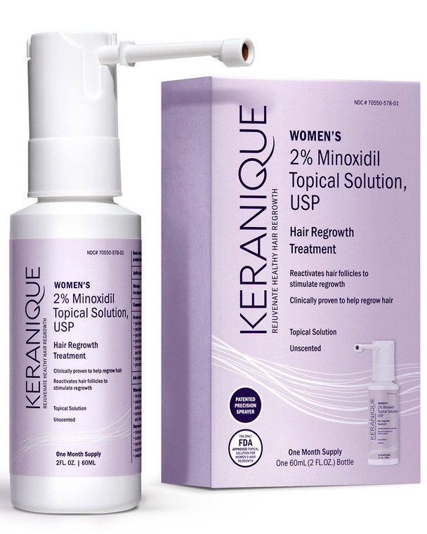 Keranique Hair Regrowth Treatment for Women - 2% Minoxidil for Hair Growth & Thickening - Topical Solution Scalp Treatment for Hair Loss & Thinning w