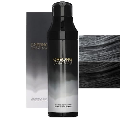 [Korean dye shampoo] CHEONGDAM STYLE FOREST BLACK CHANGE SHAMPOO, Semi Permanent Hair Color Darkening Grey Hair Dye Coverage Volume, Peptide Ceramide