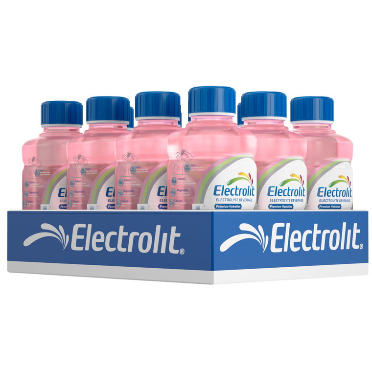 Electrolit, Electrolyte Beverage, Strawberry-Kiwi, 21 Fl Oz bottle (Pack of 12)