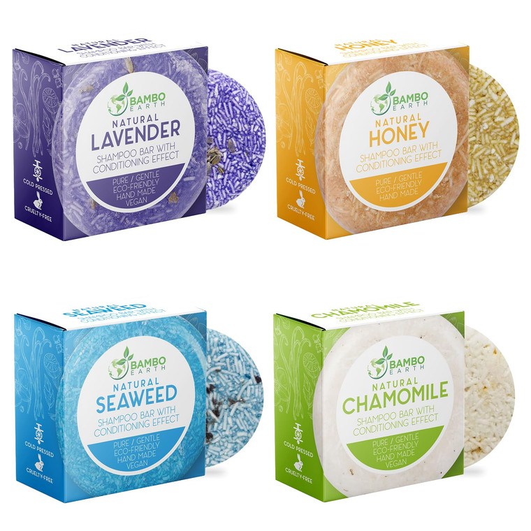 Solid Shampoo Bar And Conditioner Effect Hair Soap  4 Pack 100% Organic Shampoo Bars For Hair With All Natural Plant Based Essential Oils And Eco Fr