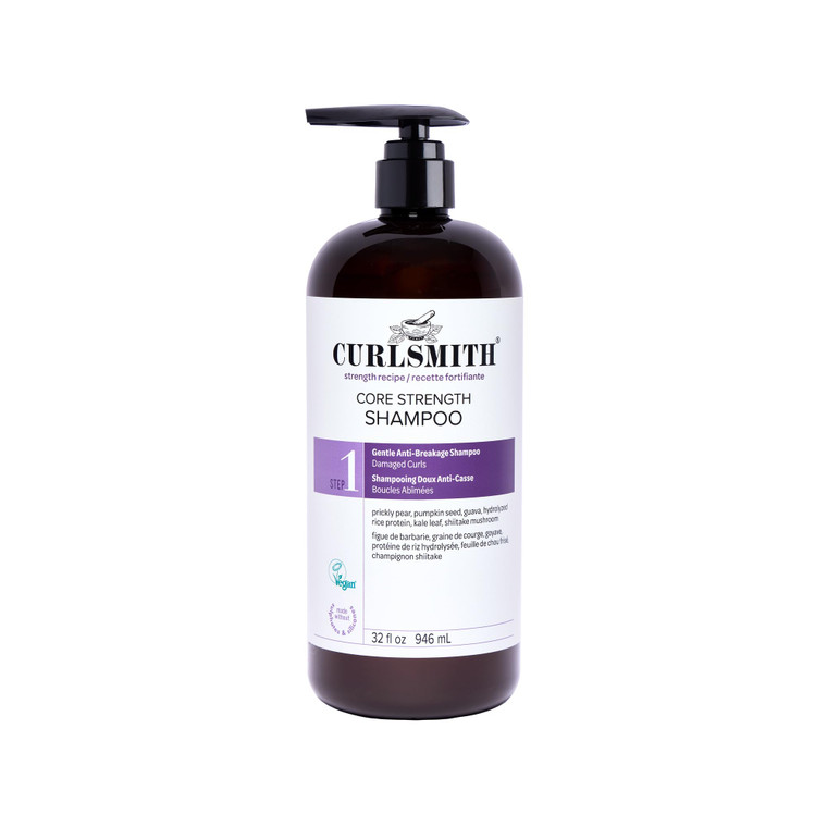 CURLSMITH Core Strength Shampoo - Strengthening Shampoo for Curly Hair, A Gentle Daily Cleanser for Weak Curls, For All Curl Types, Vegan & Cruelty F