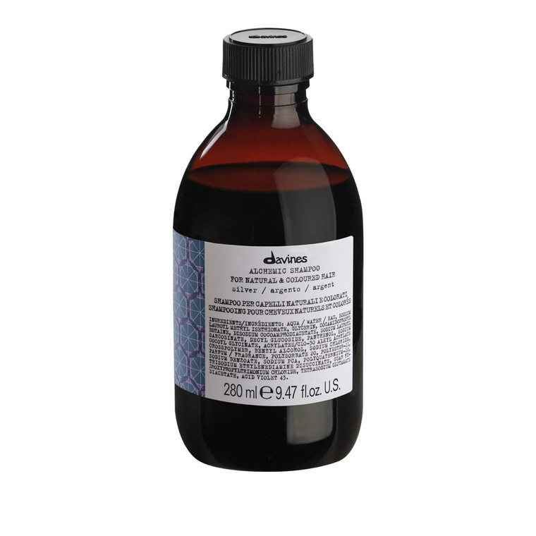 Davines Alchemic Shampoo Silver, Color Enhancing Purple Cleanser for Platinum & Cool Blonde Hair - Neutralizes Yellow & Brassiness for Icy Results, 9