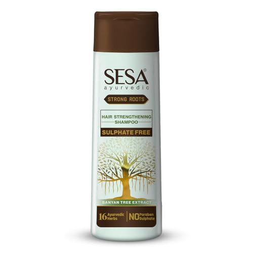 SESA Ayurvedic Strong Roots Hair Shampoo And Conditioner 200Ml Strengthening Roots Nourishes Scalp Paraben & Sulphate Free For Men & Women, 6.76 oz