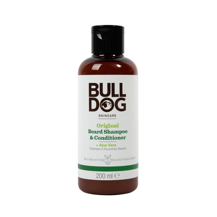 BULLDOG Skincare Original Beard Shampoo & Conditioner, Men's Grooming, Beard Moisturiser for Softer, Supple Beards, 200ml